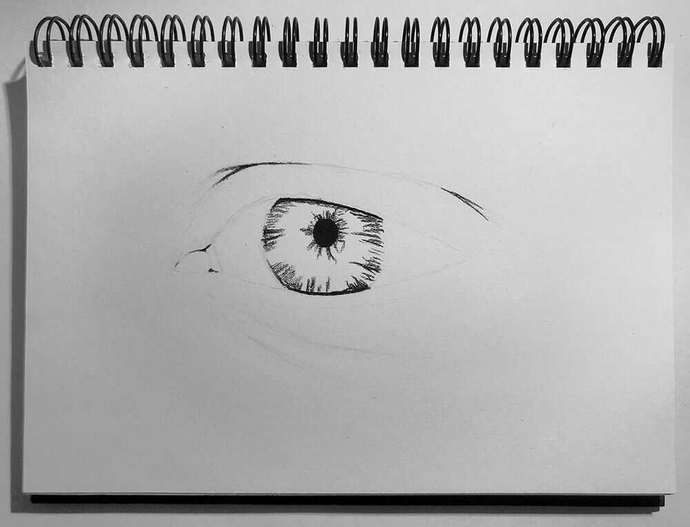 charcoal sketches of eyes